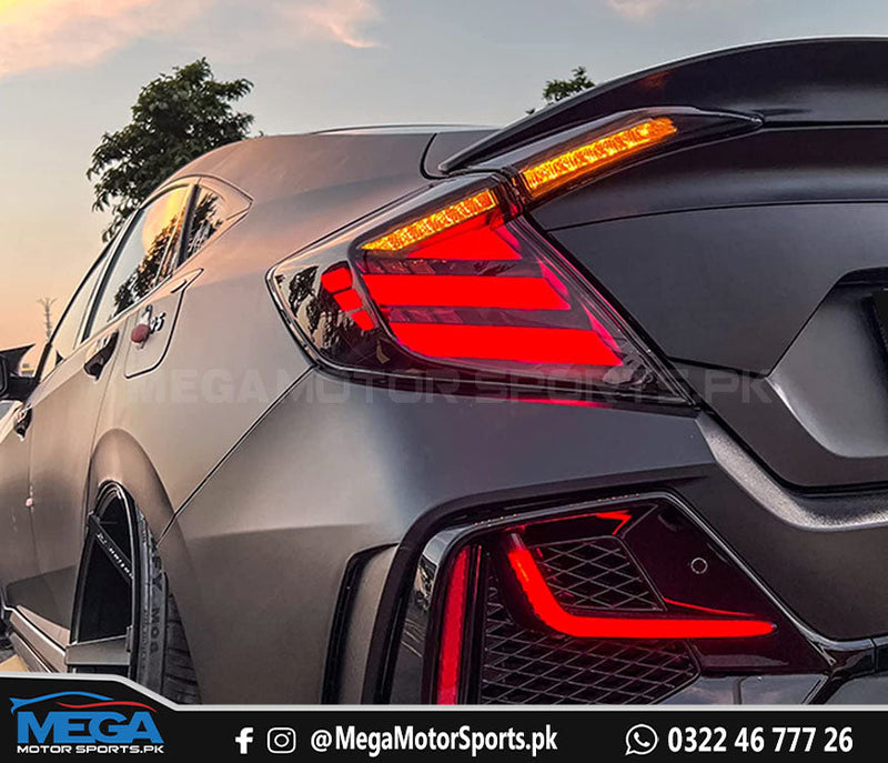 Honda Civic X LED Mugen Taillights - Smoke For 2016 - 2021