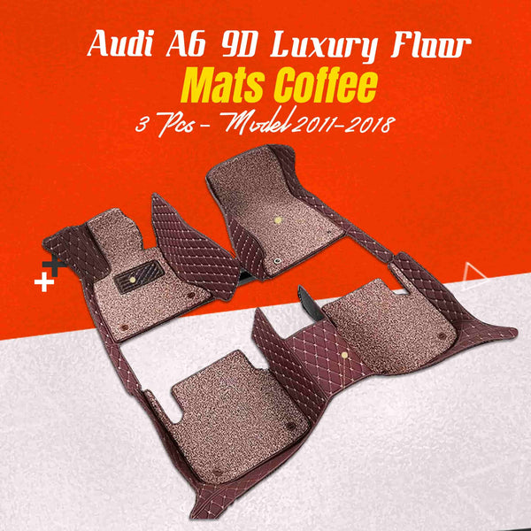 Audi A5 9D Floor Mats Horizontal Stitch Coffee With Coffee Grass 2016-2020