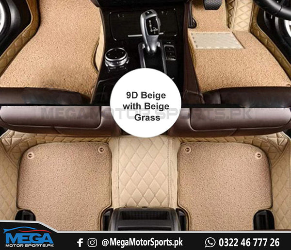 Audi A6 9D Floor Mats Beige With Beige Grass For Models 2014 2018 2016 2017 2018 2019