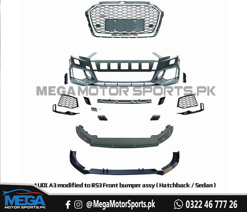 Audi A3 To RS3 Style Bodykit - Front Only