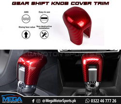 Honda Civic X Red Carbon Fiber Full Gear Knob Cover For 2016 - 2021