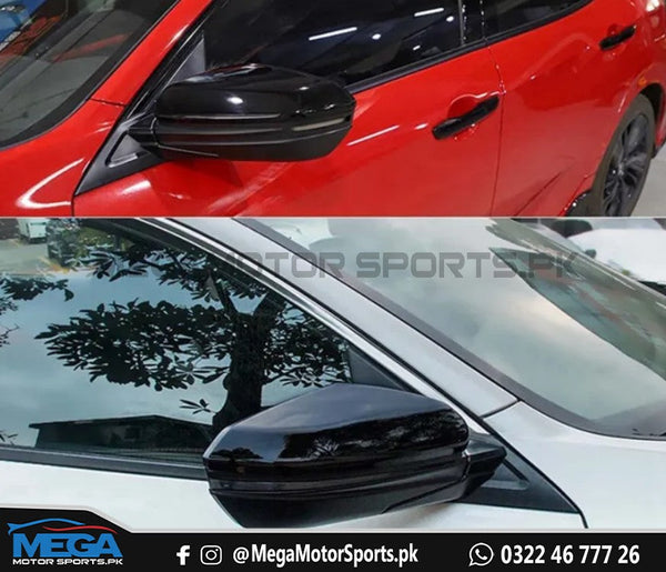 Honda Civic X Gloss Black Side Mirror Covers For 2016 - 2021