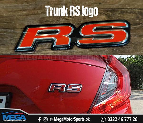 Honda Civic X Trunk RS Logo / OEM RS Logo For 2016 - 2021