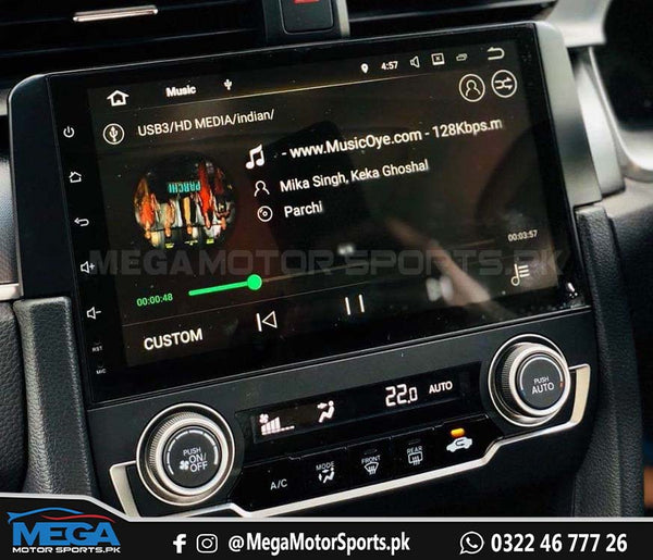 Honda Civic X 10 Inch LCD Android Apple Carplay / Android Auto Panel (1Gb/16Gb) For 2016 - 2021