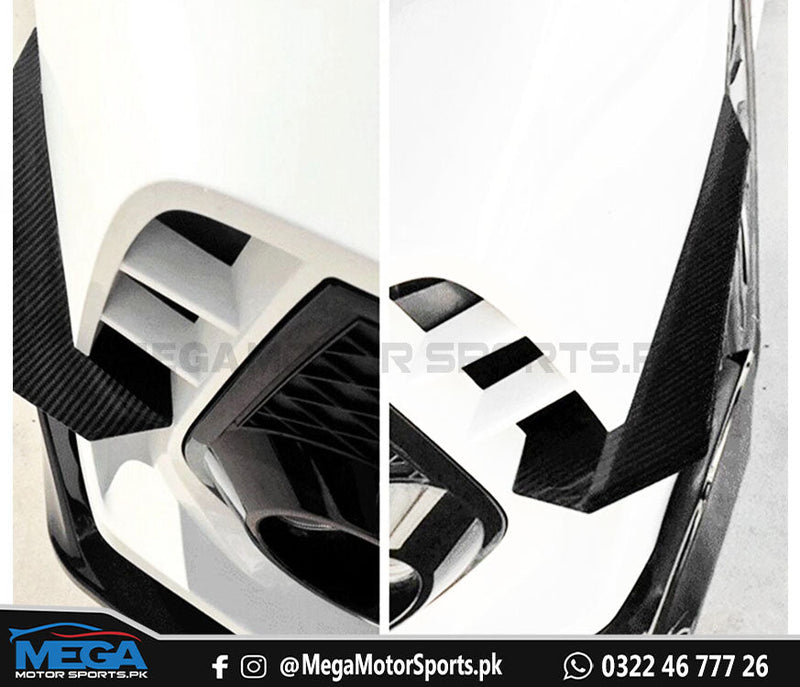 Honda Civic X Type R Front Bumper Carbon Fiber Splitter Fin For 2016 - 2021