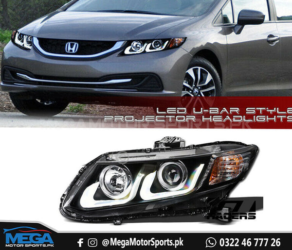 Honda Civic Rebirth U Shape Projector Headlights Taiwan For 2012 2013 2014 2015