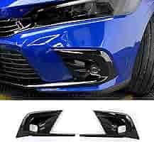 Honda Civic 11 Gen Gloss Black Front Bumper Fog Covers 2 Pcs 2022+