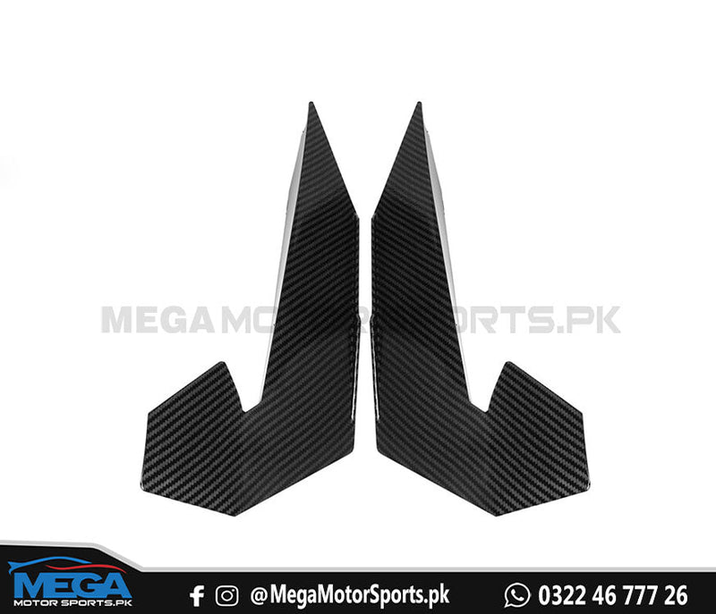 Honda Civic X Type R Front Bumper Carbon Fiber Splitter Fin For 2016 - 2021