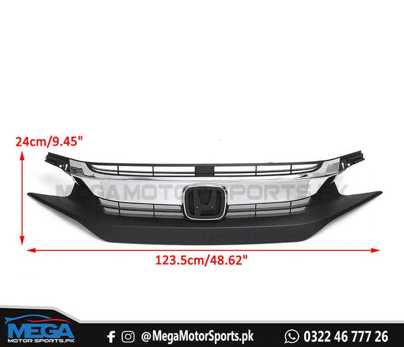 Honda Civic X  Front Chrome Grill For Models 2016 - 2021