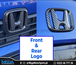 Honda Civic 11th Generation Carbon Fiber Front and Back Honda Logo / Monograms For 2022-2025