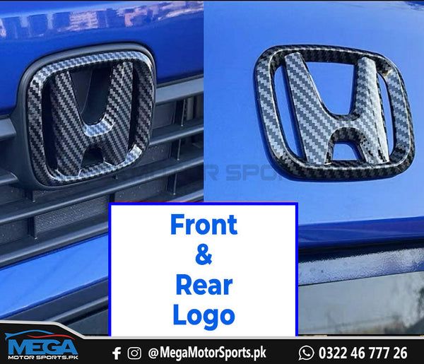 Honda Civic 11th Generation Carbon Fiber Front and Back Honda Logo / Monograms For 2022-2025