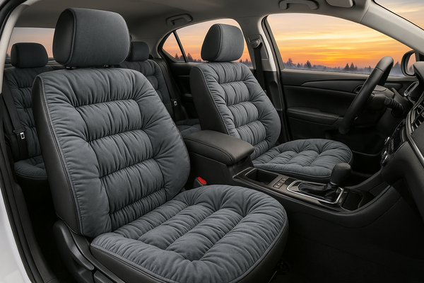 Velvet Grey Soft Cushion Covers for Car Seats Smooth Ultra Comfort Cover 1pc