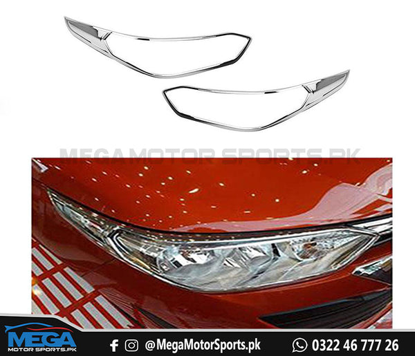 Toyota Yaris Chrome Headlights Covers For 2019 - 2022