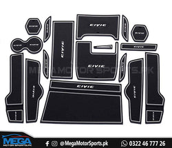 Honda Civic X Anti Slip White Interior Mats For 2016 2017 2018 2019 2020 2021