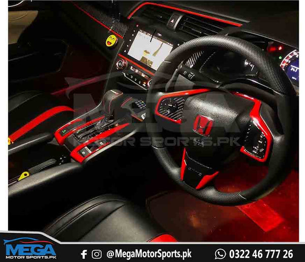 Honda Civic X Red Trims 6 Pieces 2016-2021