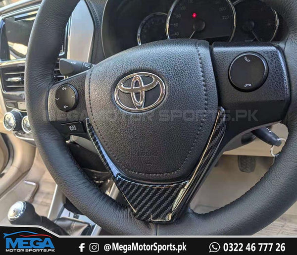 Toyota Yaris Carbon Fiber Steering Trim For 2020 2021 2022