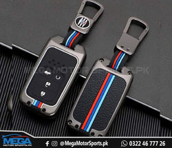 Honda Civic X Metal Zinc Alloy Key Fob / Carbon Fiber Key Cover 4 Button For 2016 - 2021