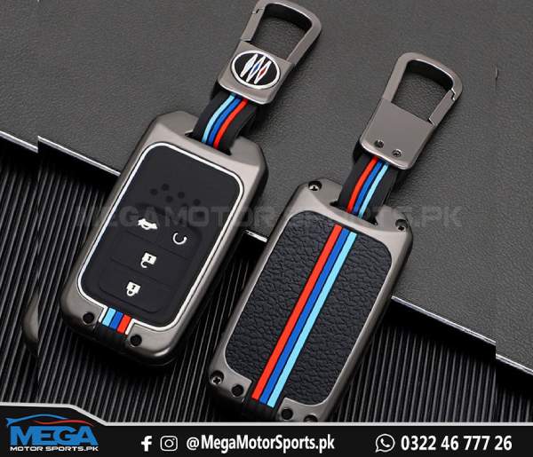 Honda Civic X Metal Zinc Alloy Key Fob / Carbon Fiber Key Cover 4 Button For 2016 - 2021