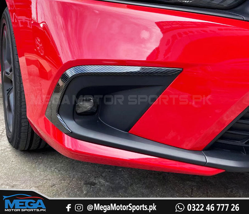 Honda Civic 11th Generation Carbon Fiber Eyebrow Lid Fog Lamp Covers For 2022 2023