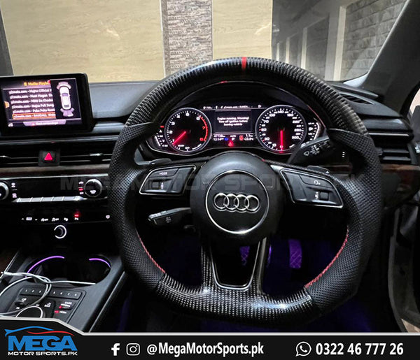 Audi A5 Original Carbon Fiber Steering Wheel For 2017 2018 2019 2020 2021 2022