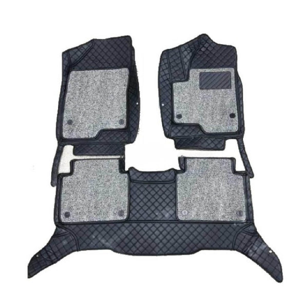 Audi E Tron 9D Floor Mats Horizontal Stitch Black With Black Grass 2021-2025