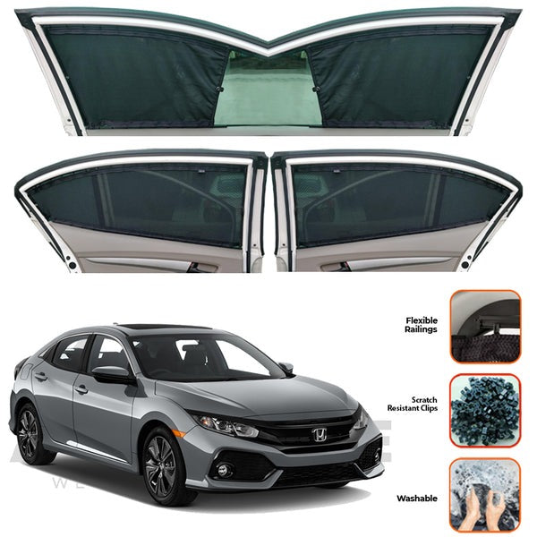 Honda Civic X Sliding Car Curtains / Sun Shades 2016-2021