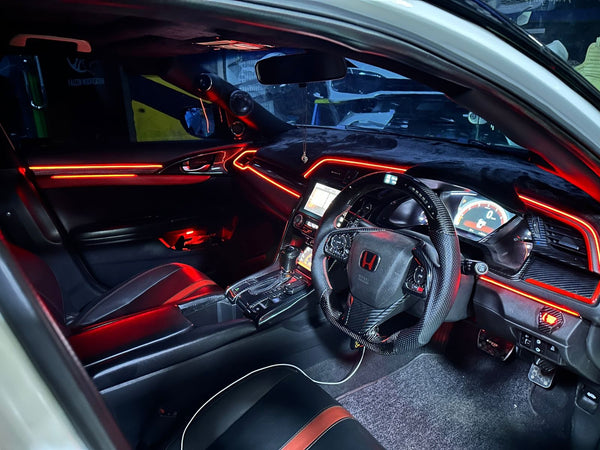 Honda Civic X Carbon Fiber LED Steering Wheel 2016-2020