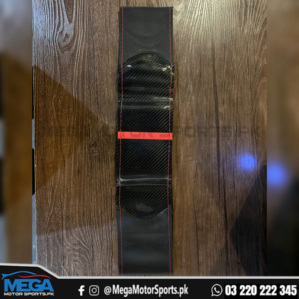 Universal Red Line Carbon Fiber Steering Cover - Best Quality