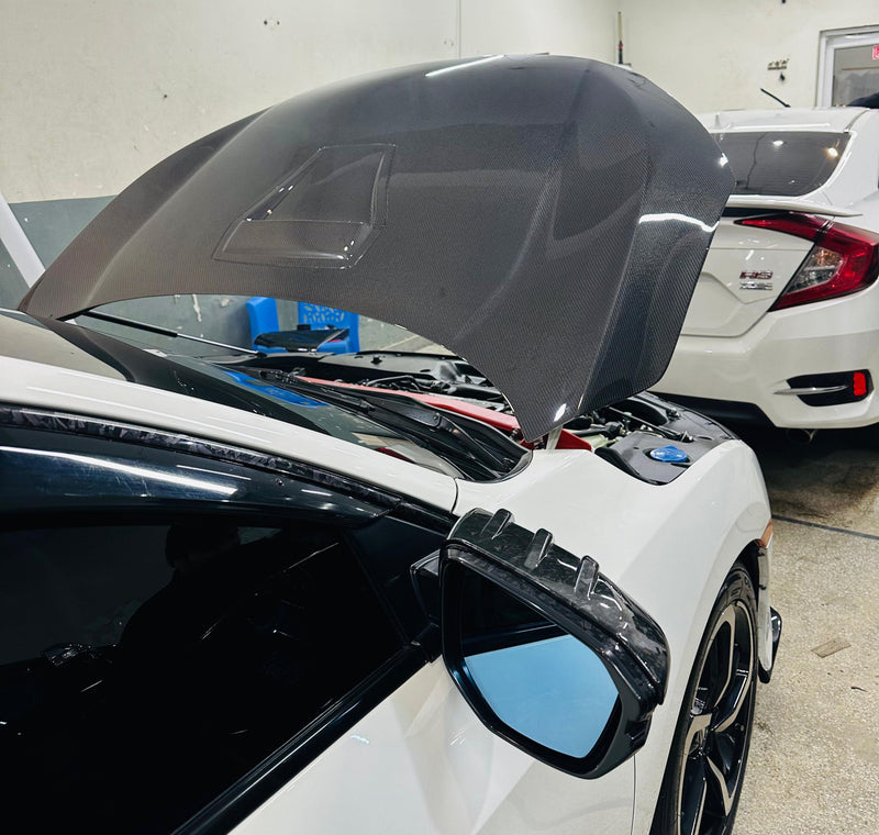 Honda Civic X Original Carbon Fiber Hood (Bonnet) Type R Style - 2016+
