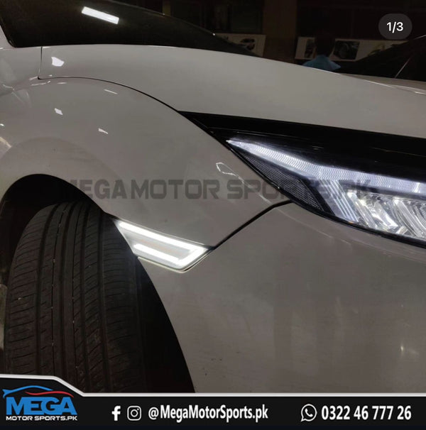 Honda Civic X  Side Fender Marker Lamp LED DRL For 2016 - 2021