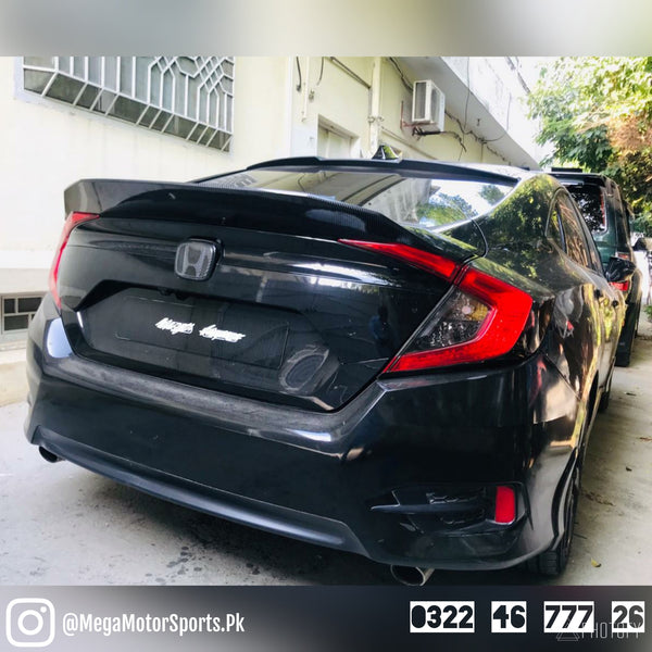 Honda Civic X Gloss Black DuckTail Spoiler V2 2016 - 2021