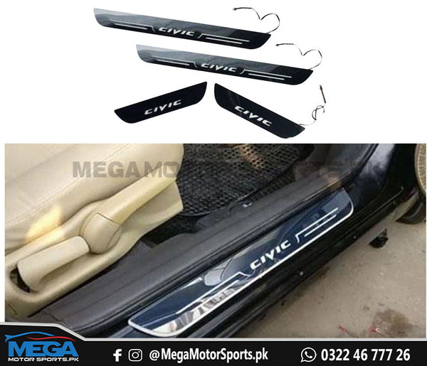 Honda Civic Rebirth LED Sill Plates / Skuff Plates For 2012 2013 2014 2015