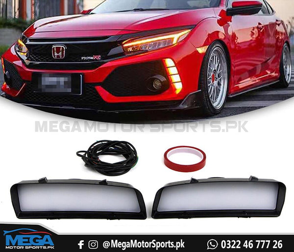 Honda Civic X Type R Front Bumper DRL For 2016 - 2021