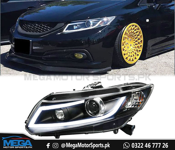 Honda Civic Rebirth D Shape LED Projector Headlights Taiwan For 2012 2013 2014 2015