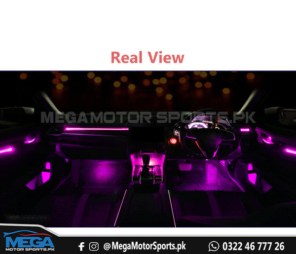 Honda Civic X Complete Atmospheric / Illumination Kit - 64 Color - Carbon Fiber Strips / Complete Ambient Lights