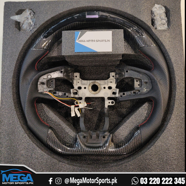 Honda Civic X Carbon Fiber LED Steering Wheel 2016-2020
