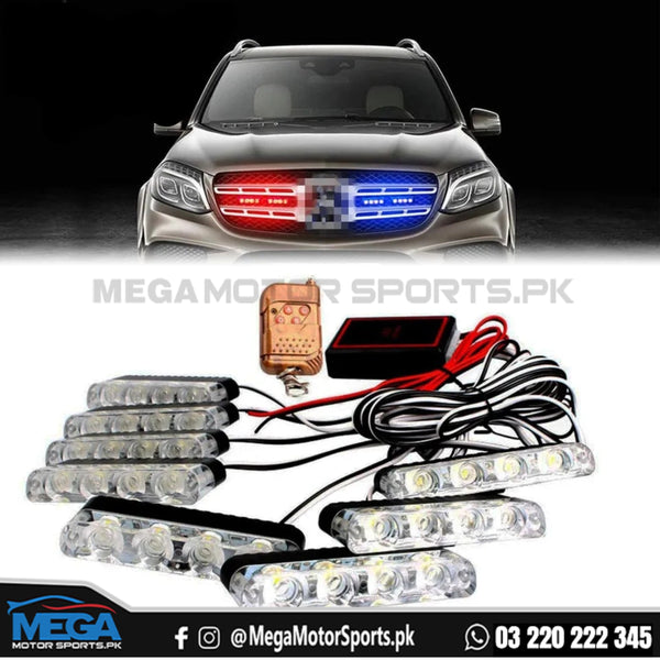 8 Pieces LED Flasher Police Light For Grill