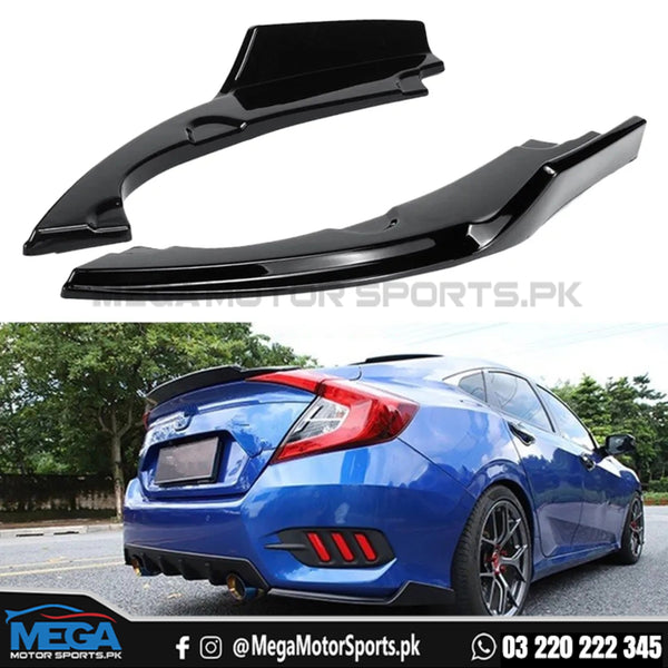 Honda Civic X Rear Splitter Gloss Black 2016 -2021