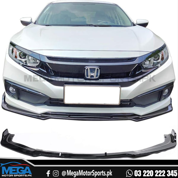 Honda Civic X Front Bumper Carbon Fiber Splitter - 1 Piece - 2016+