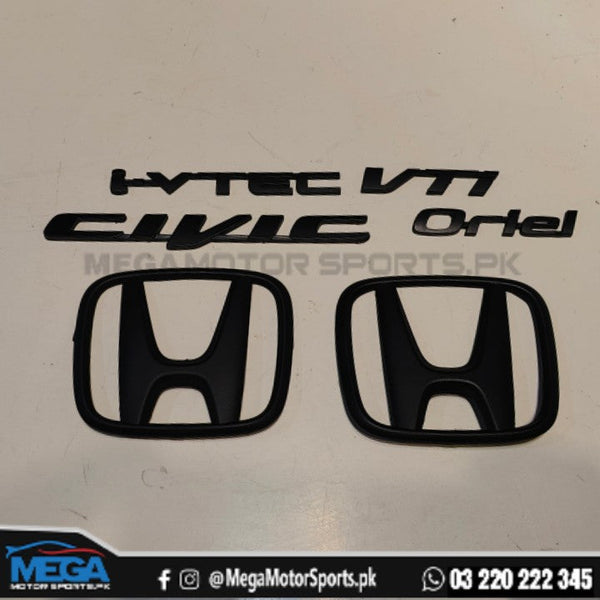 Honda Civic Rebirth Matt Black Logos / Emblems 2012 - 2015