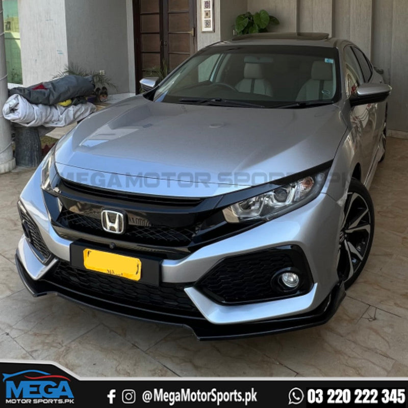 Honda Civic X Carbon Fiber Front Bumper Splitter 3Pcs