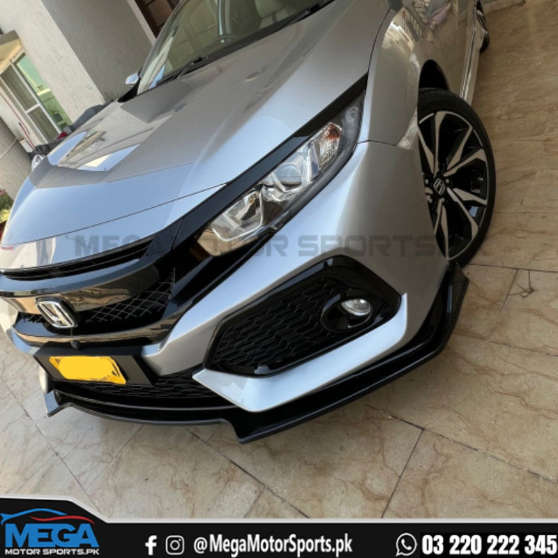 Honda Civic X Carbon Fiber Front Bumper Splitter 3Pcs