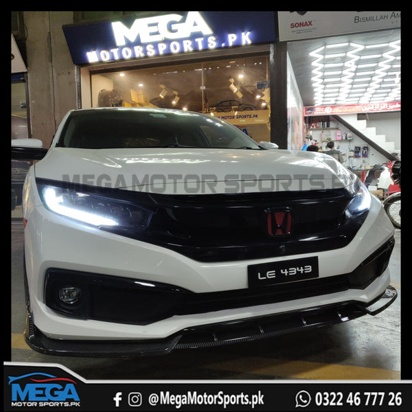 Honda Civic X  Front US Facelift Bumper With Piano Black Trims
