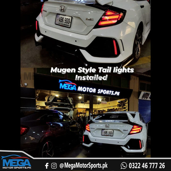 Honda Civic X LED Mugen Taillights - Smoke For 2016 - 2021