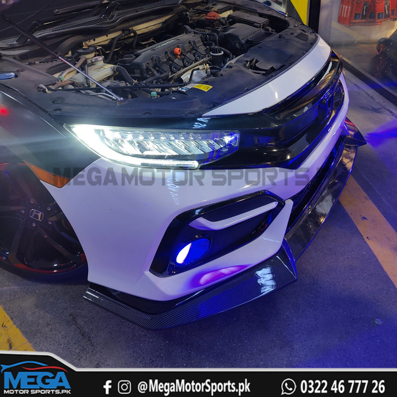 Honda Civic X  Si Bumper Lip Greddy Style Splitter For 2016 - 2021