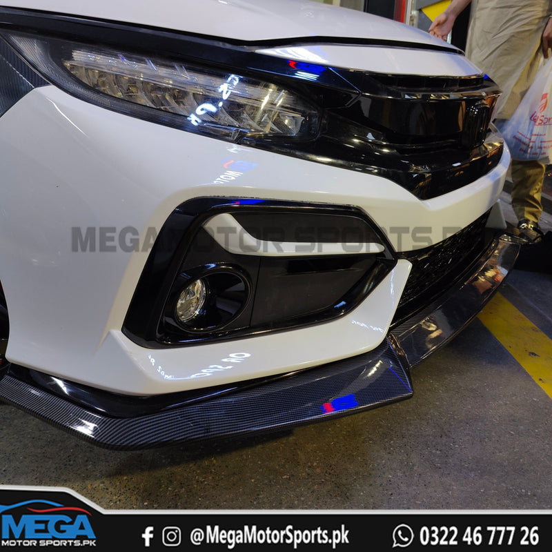 Honda Civic X  Si Bumper Lip Greddy Style Splitter For 2016 - 2021