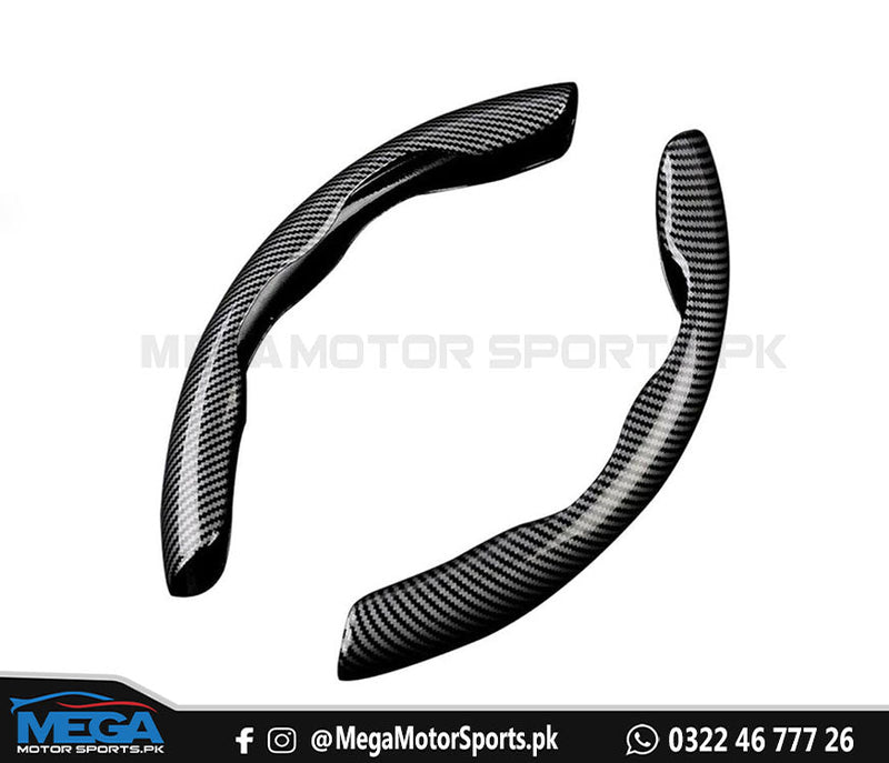 Universal Car Steering Wheel Anti-slip Carbon Fiber Wheel Cover Trims / Carbon Fiber Steering Wheel Sleeves