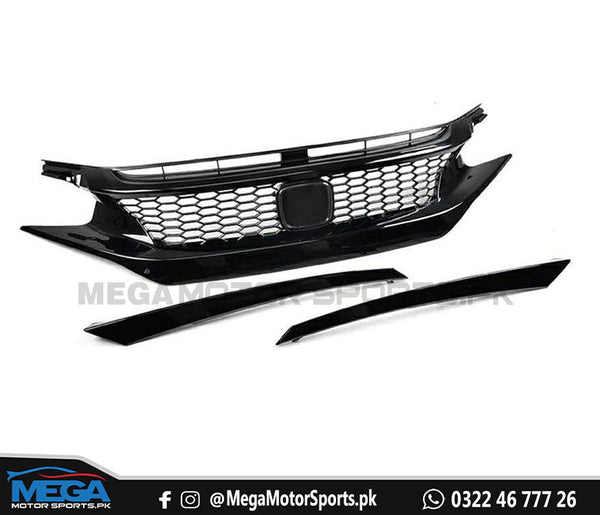 Honda Civic X Piano Black Mugen Grill 2016-2021