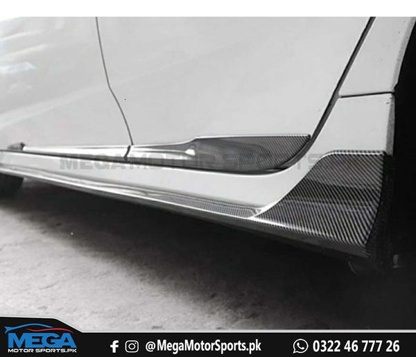 Honda Civic X Carbon Fiber Side Panels/Splitters - Hatchback Style for 2016 - 2021