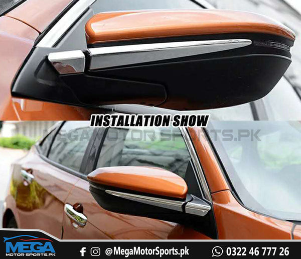 Honda Civic X Side Mirror Chrome Trims 4 Piece 2016-2021